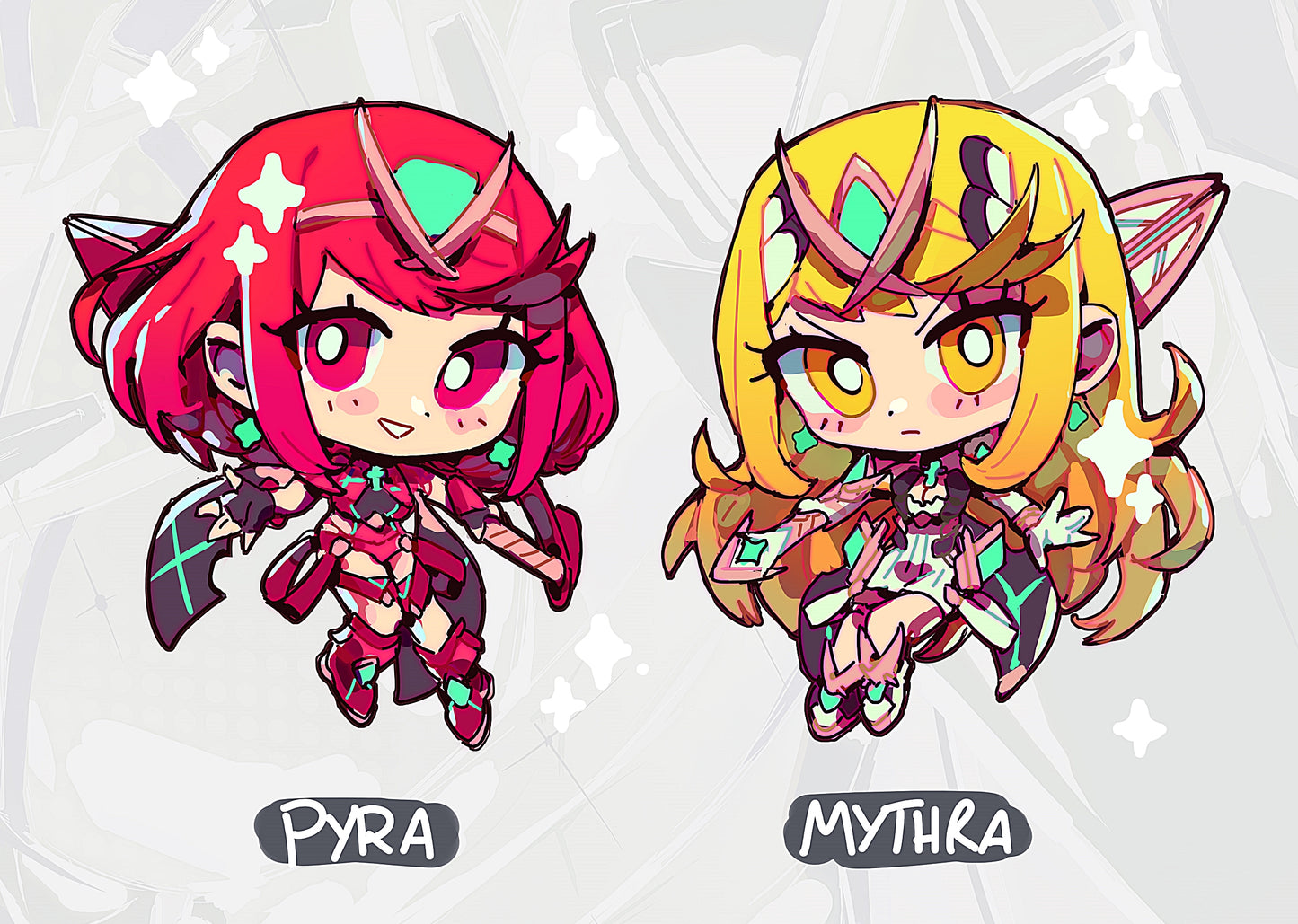 Pyra//Mythra stickers